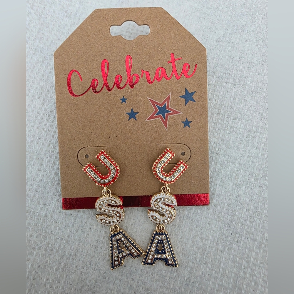 PATRIOTIC POST U.S.A. EARRINGS